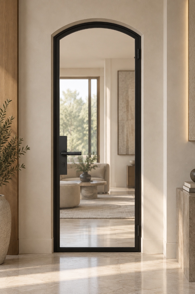TORAVÉ Aurora — 1-Lite Glass Arched Top Single Door