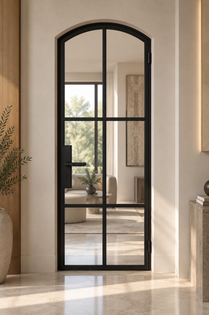 TORAVÉ Aurora — 6-Lite Glass Arched Top Single Door