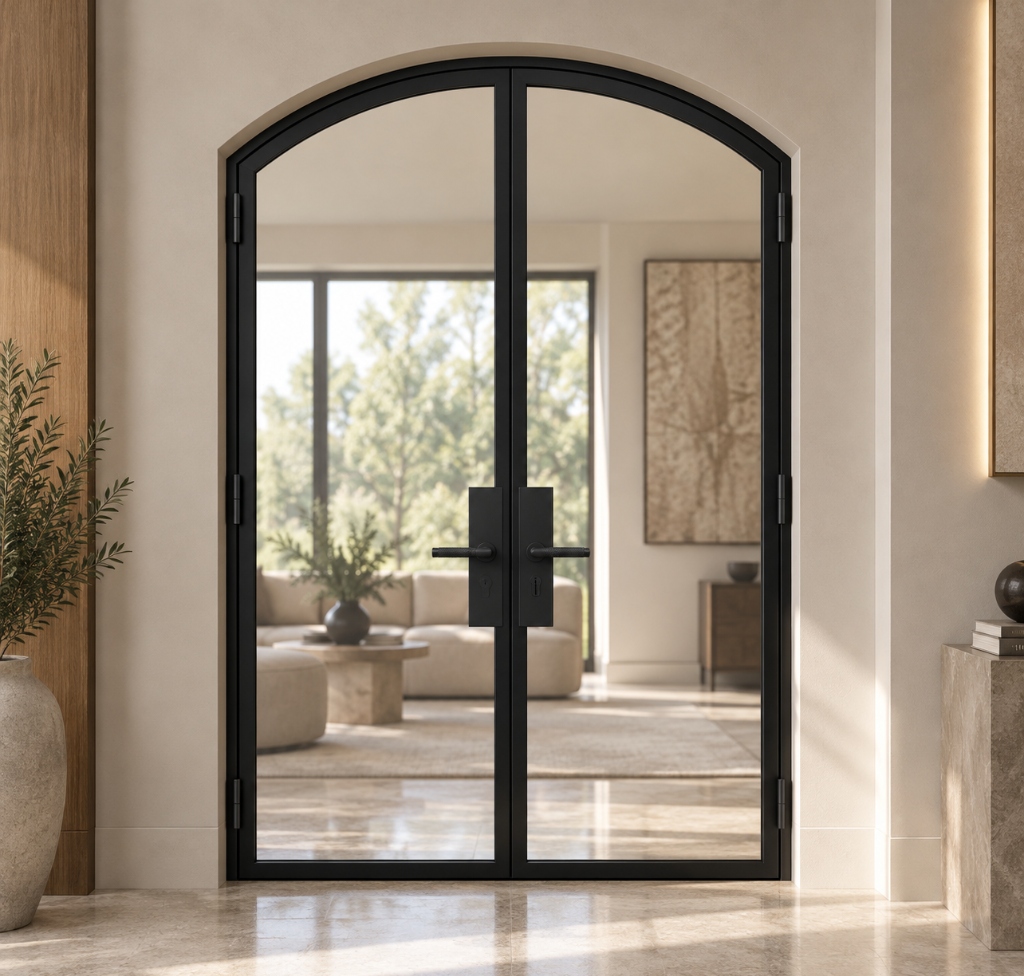 TORAVÉ Aurora — 1-Lite Glass Arched Top Double Door
