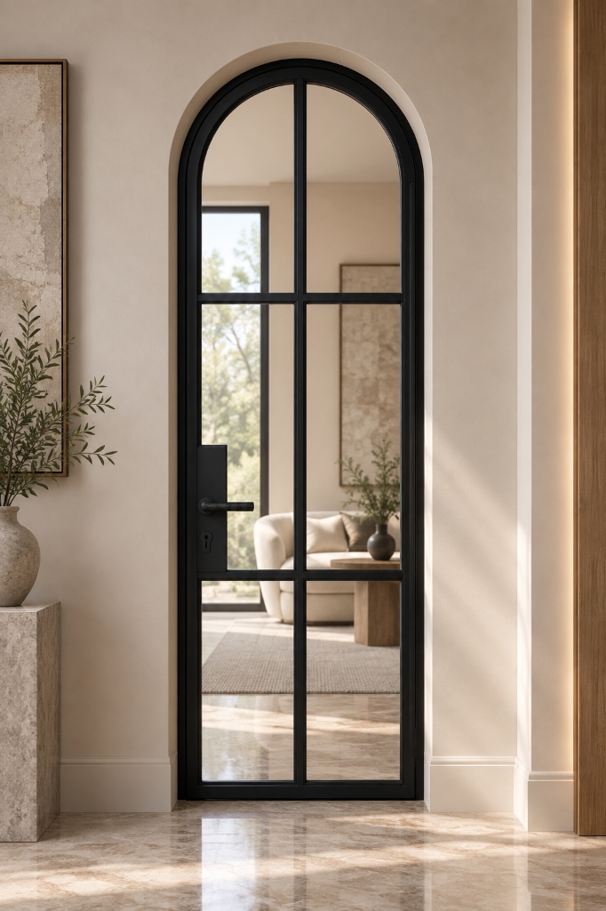 TORAVÉ Celeste — 6-Lite Glass Curved Top Single Door