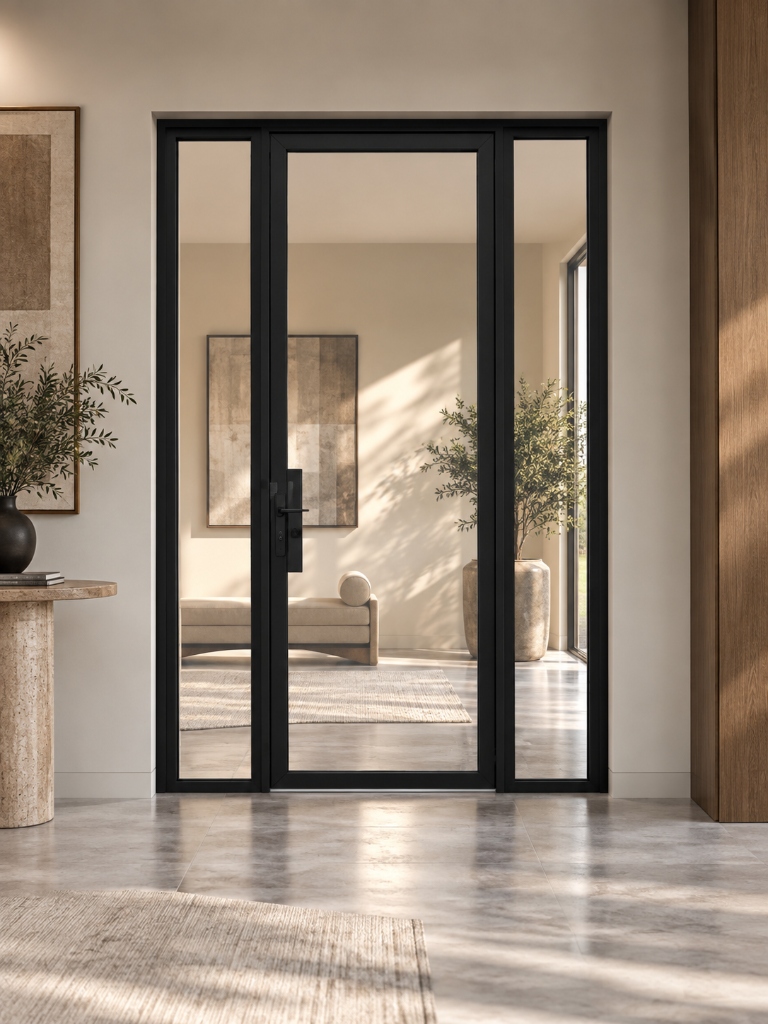TORAVÉ Solis — 1-Lite Glass Single Door with Side lights