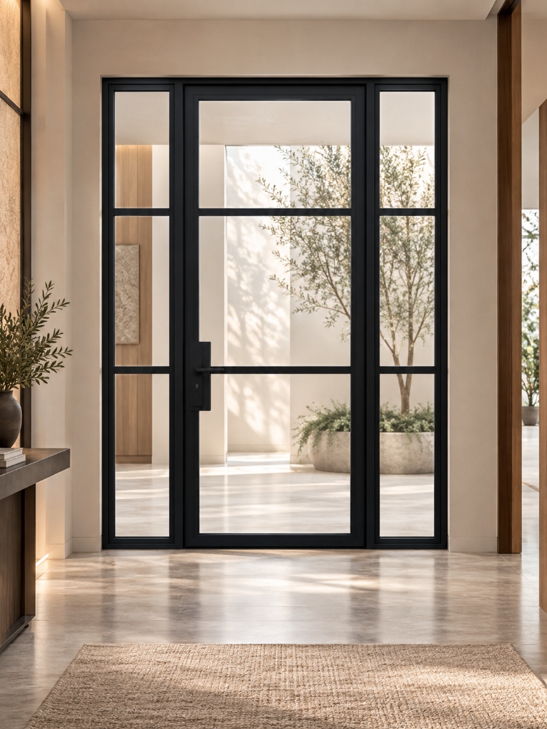 TORAVÉ Solis — 3-Lite Glass Single Door with Side lights