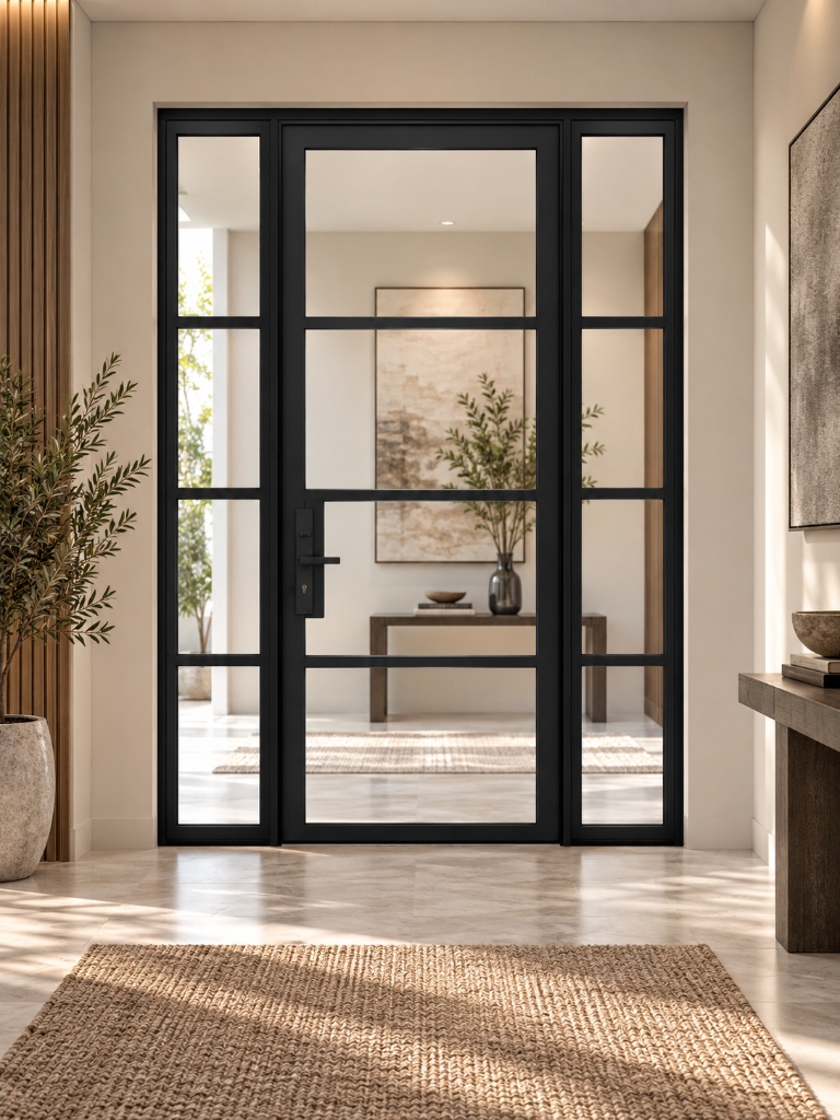 TORAVÉ Solis — 4-Lite Glass Single Door with Side lights