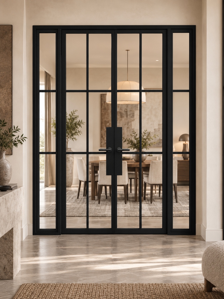 TORAVÉ Solis — 6-Lite Glass Double Door with Side Panels